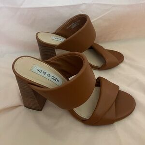 Steve Madden Caramel Women's Block Heel Mules